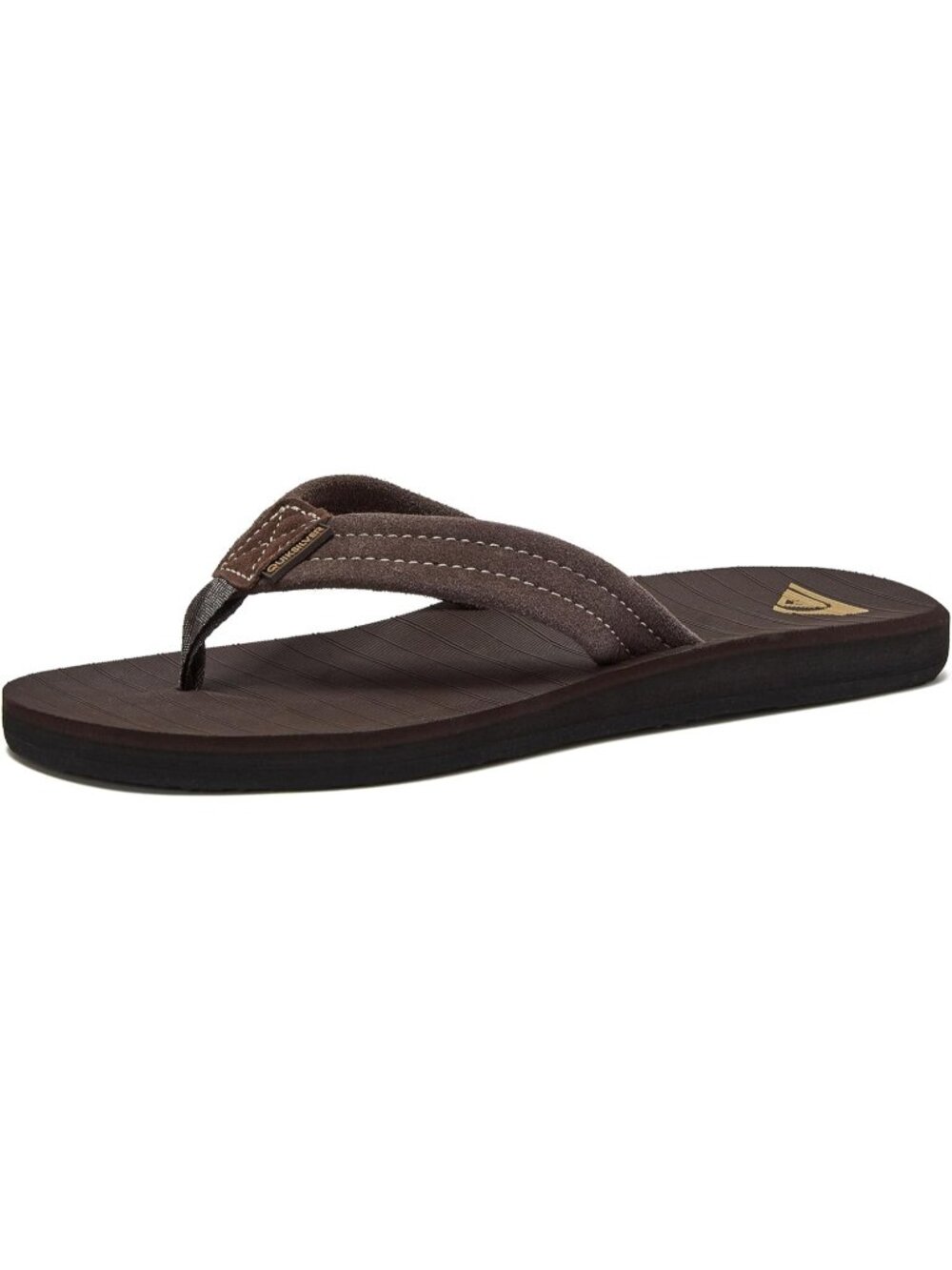 Men's Brown Suede Flip Flops Arch Support Athletic Sandals Thong Casual